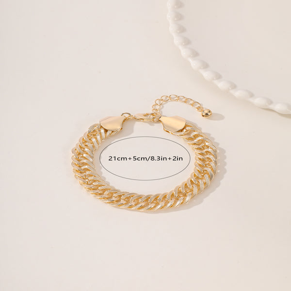 Ametra Sahara Luxe – Engraved Double-Woven Gold Anklet