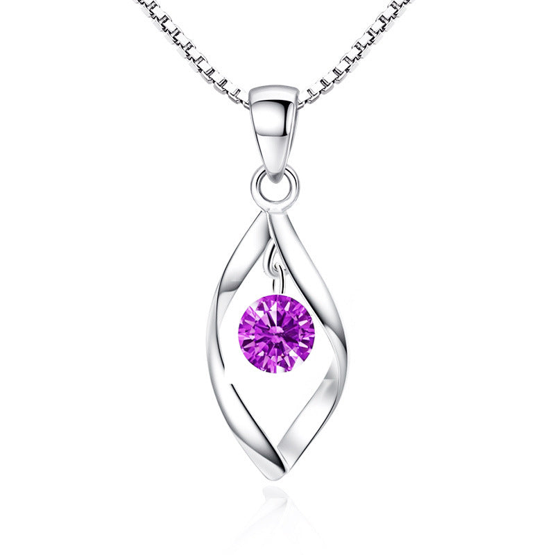 Ametra Eternal Twist – Zirconia Solitaire Pendant Necklace