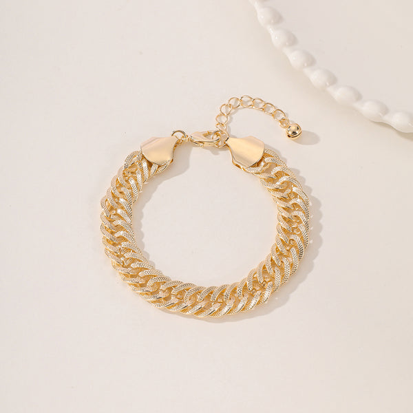 Ametra Sahara Luxe – Engraved Double-Woven Gold Anklet